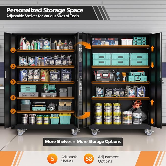 VINGLI Large Metal Storage Cabinet - Image 5