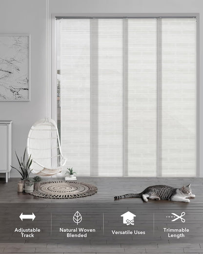 Panel Blinds 45.8"-86" x 96", Leisure | Fits Windows, Patio Doors, Sliding Glass and Closet Doors with Adjustable Track and Trimmable Panels to 96"