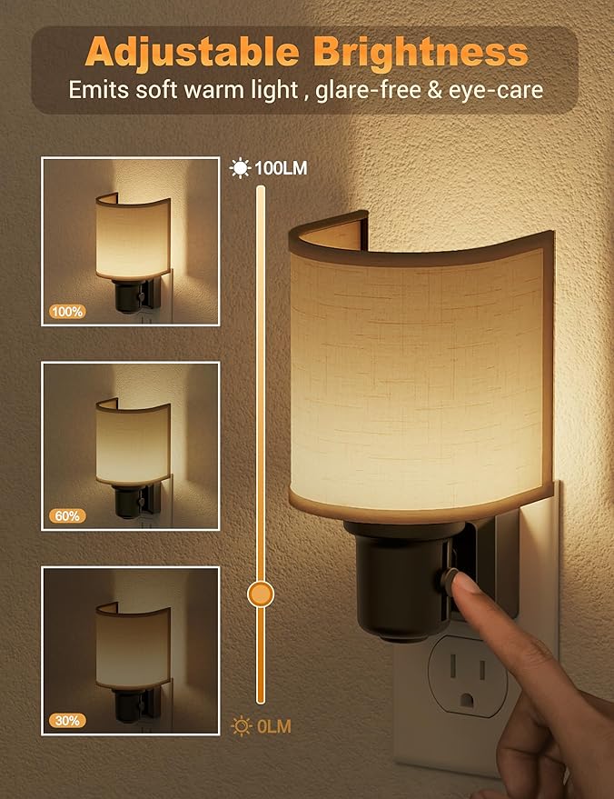JandCase Night Lights Plug into Wall, LED Night Light Dimmable, Nightlight - Image 2