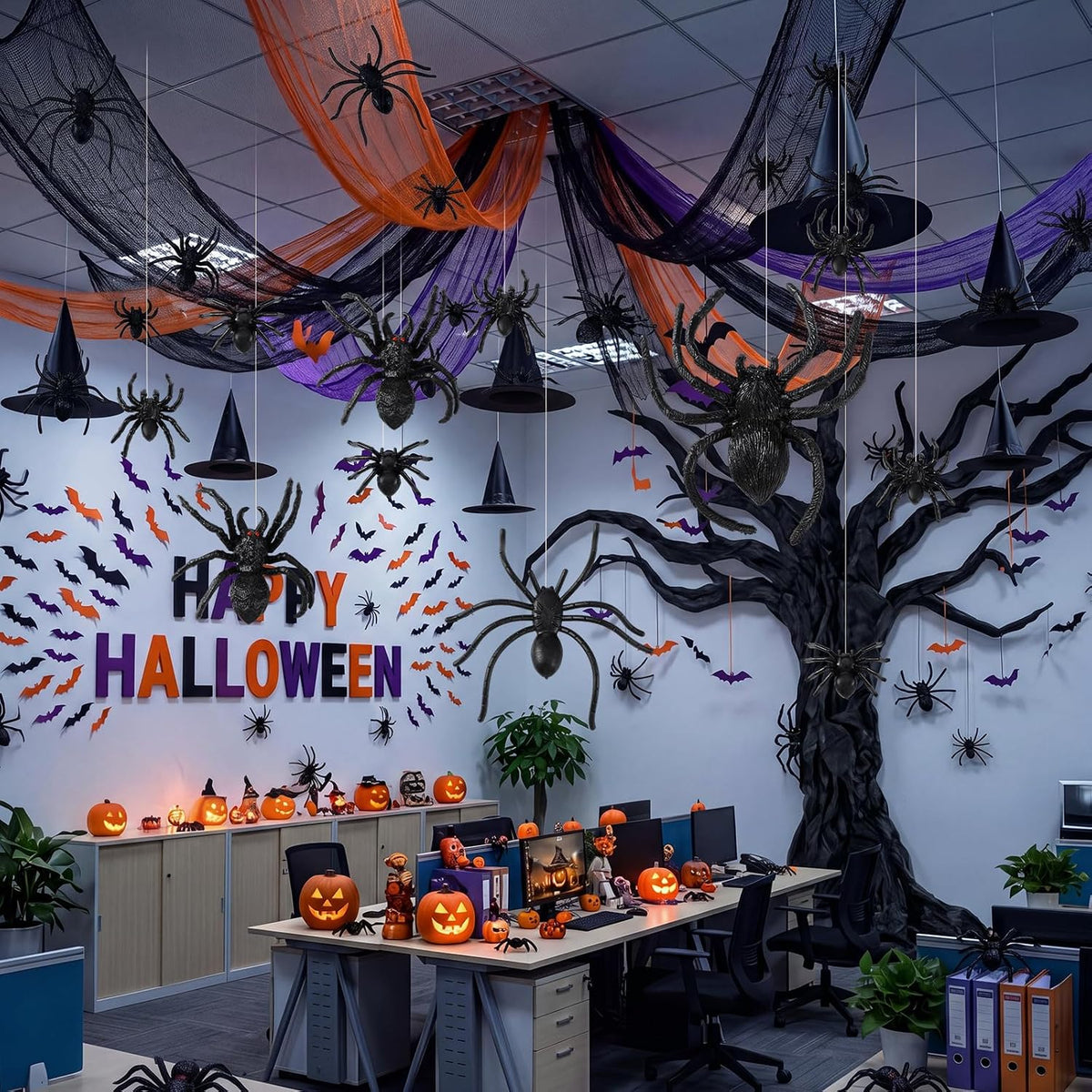 167 Pcs Halloween Themed Decorations, Spooky Halloween Classroom Party Decor ...
