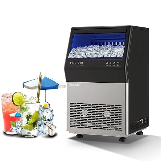 Commercial Ice Maker Machine, 100lbs/24H Stainless Steel 45pcs Under Counter by Dessiz