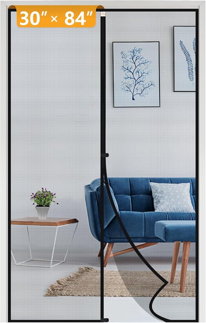 Yotache Magnetic Screen Door Fits Door Size 30 x 84, Screen Size 32" x 85" Door by yotache