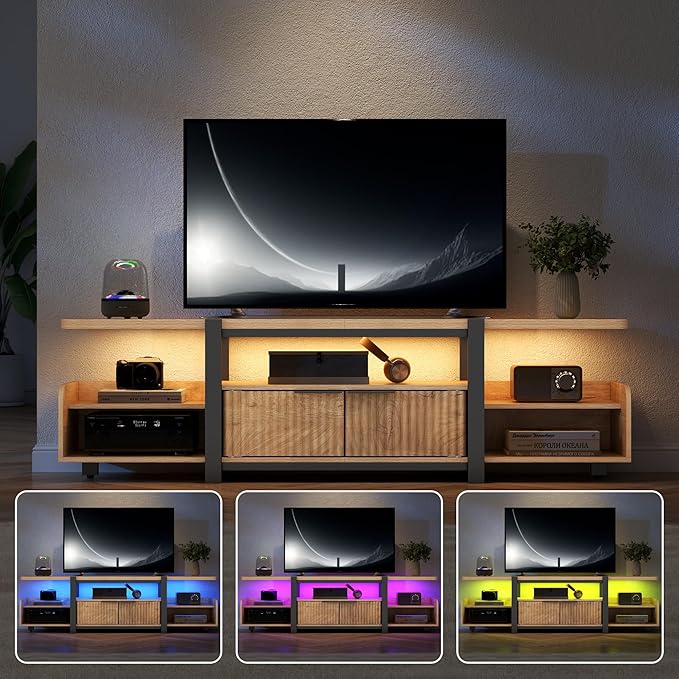 TV Stand with LED Lights and Storage cabinet - Image 8