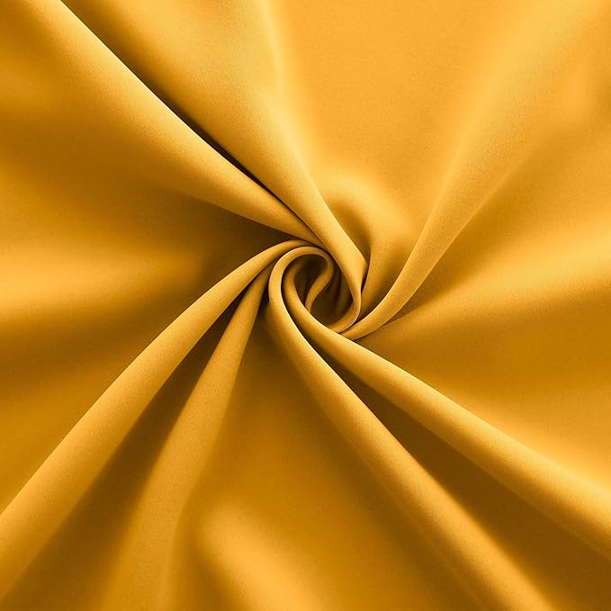 KOUFALL Yellow Cafe Kitchen Curtains 45 Inch Length - Image 5