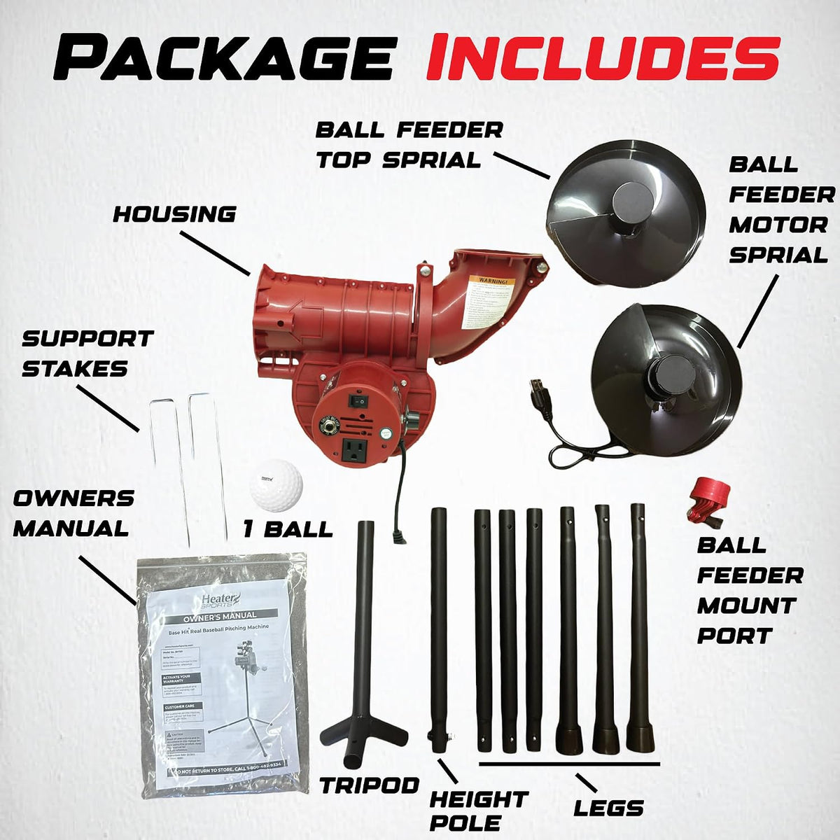 Heater Sports Slider Lite 360 Baseball Pitching Machine with Automatic Ball F...
