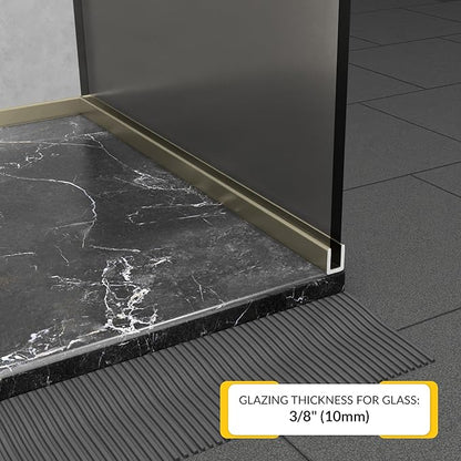 Brixwell 3/8" Fixed Panel Shower Door Deep U Channel, Antique Brushed Nickel - Image 5