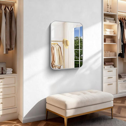 Silver Bathroom Mirror, 18 x 24 Inch Rectangle Mirrors - Image 5