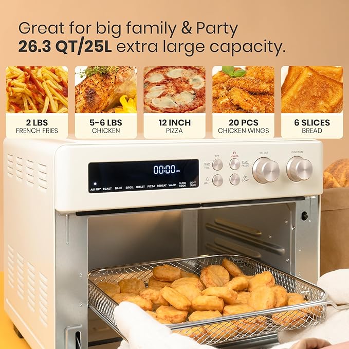 VAL CUCINA Retro Style Infrared Heating Air Fryer Toaster Oven, Extra Large - Image 5