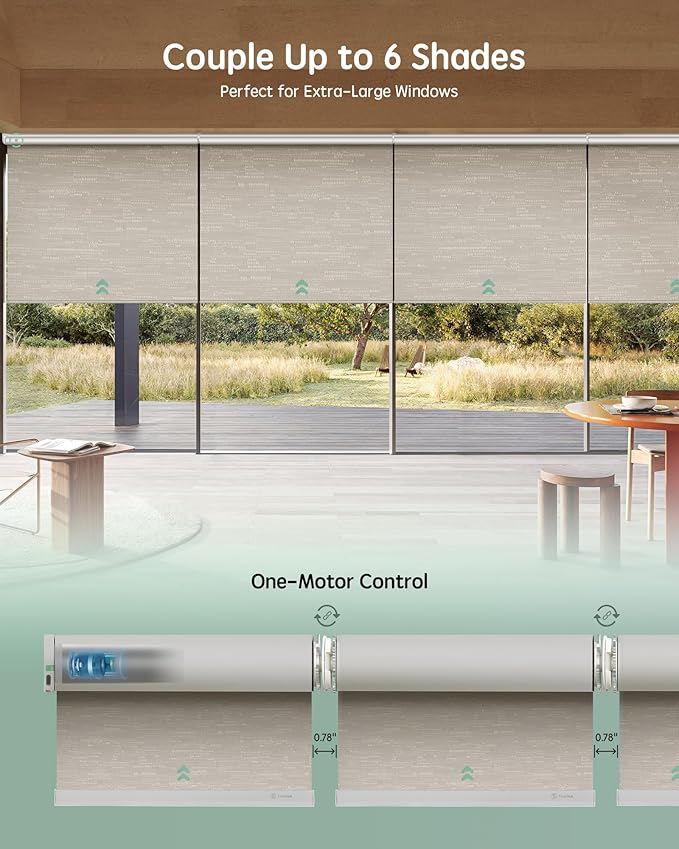 Yoolax Smart Coupled Roller Shades Compatible - Image 2