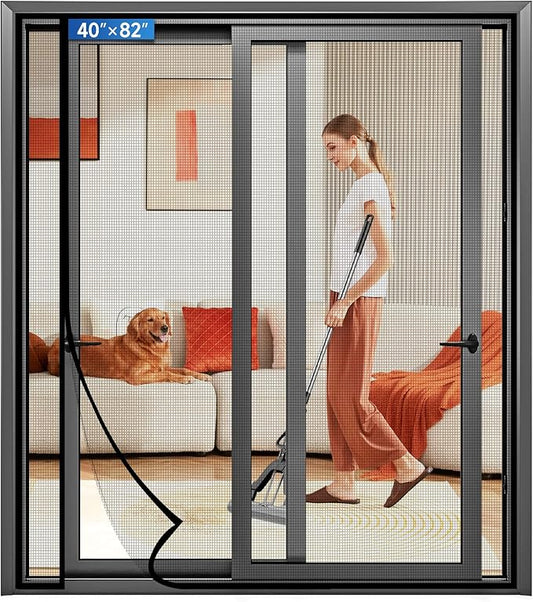 Magnetic Screen Door Left Right Side Opening Upgraded PET Mesh Greater Than by Longeas