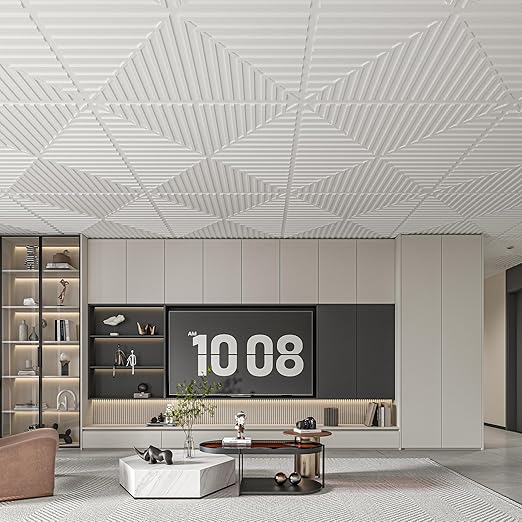 Art3d 12-Pack Drop Ceiling Tiles 2x2 FT, PVC 3D Textured Panels - Image 4