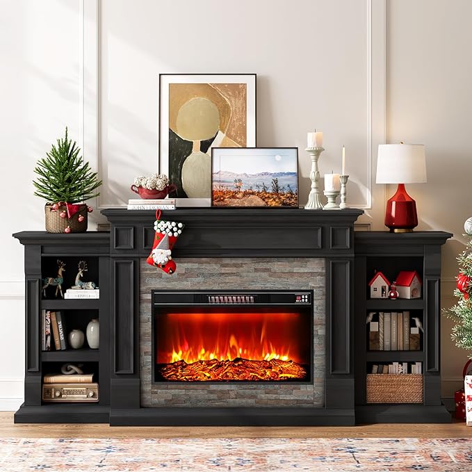 LGHM 80" Fireplace TV Stand, Electric Fireplace - Image 2