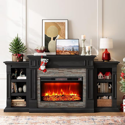 LGHM 80" Fireplace TV Stand, Electric Fireplace - Image 2