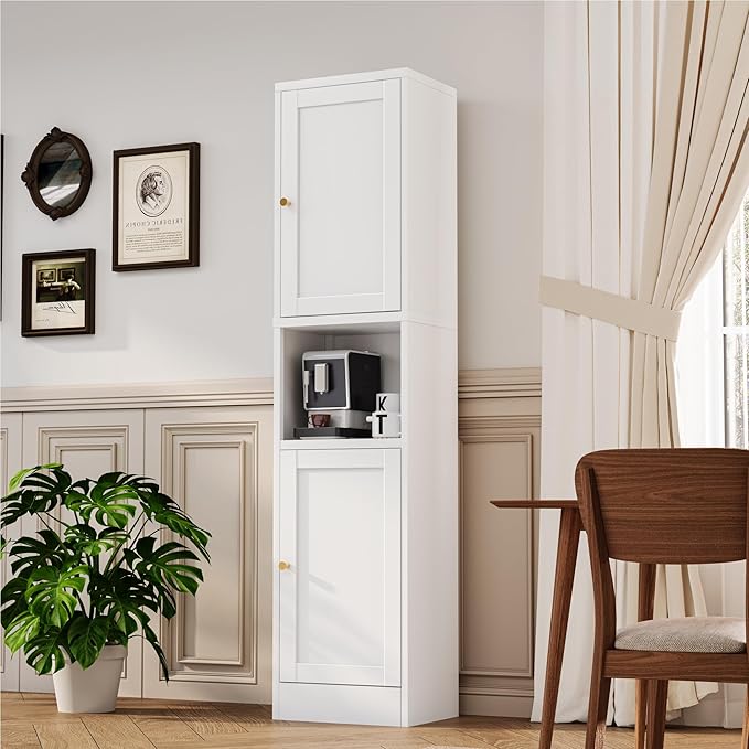 2-Door Metal Storage Cabinet, Tall Slim Pantry Organizer - Image 5