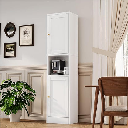 2-Door Metal Storage Cabinet, Tall Slim Pantry Organizer - Image 5