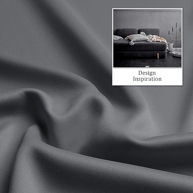 DUALIFE Grey Room Darkening Curtains & Drapes - Image 4