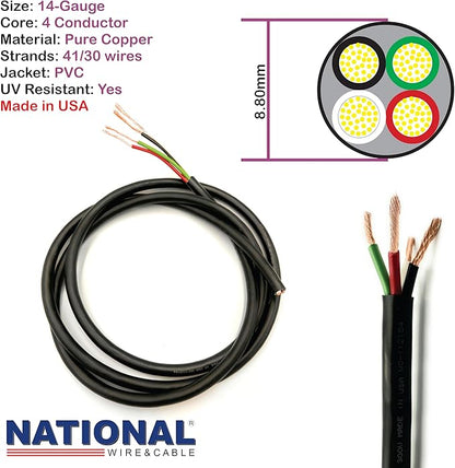 NATIONAL Wire & Cable – 14 AWG 4-Conductor Premium Copper Wire, 25 ft, Stranded - Image 2