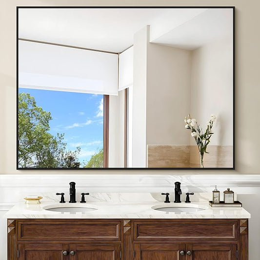 Black Bathroom Mirror, Modern Vanity Wall Mirror by Welcometocofeny