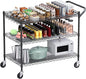 WDT 1350Lbs Capacity Heavy Duty Rolling Utility Cart, Large 3 Tier Rolling Carts by WDT