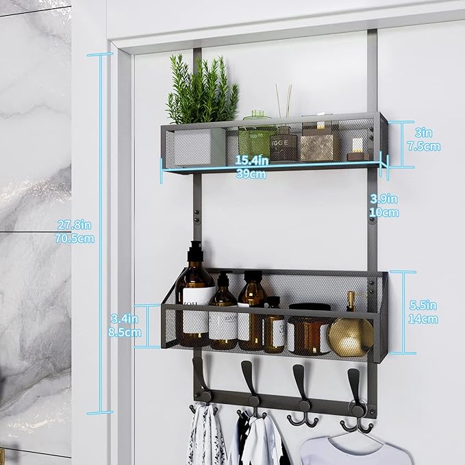 Kaiferty Over The Door Hooks Organizer, Coat Rack Over The Door Storage Hanger - Image 3