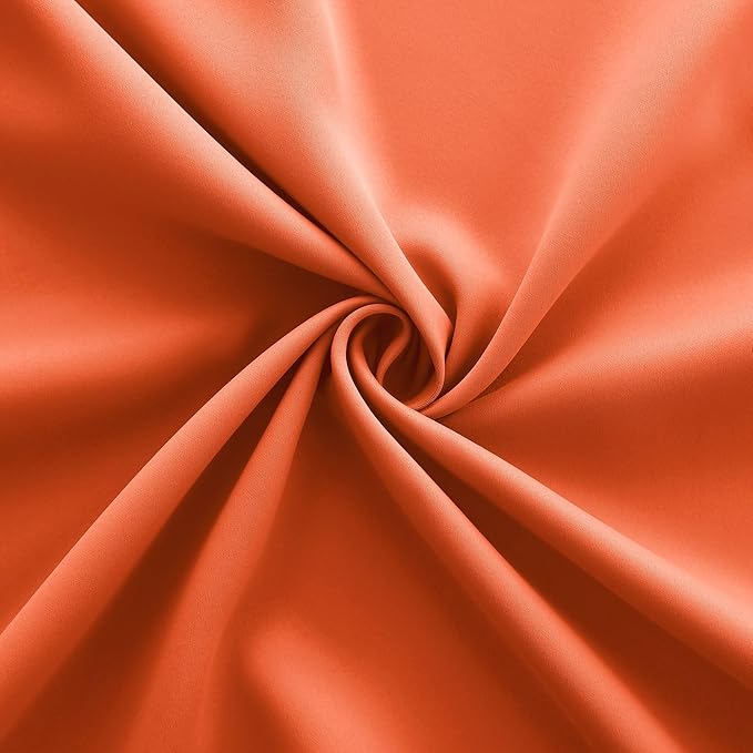 KOUFALL 42x72 Inches Long Orange Blackout Curtains - Image 4