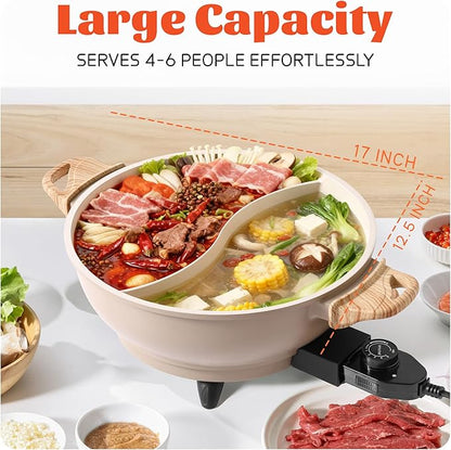 TWIN™ Electric Hot Pot with Divider | PFAS-Free Ceramic Nonstick Pot | EvenHeat - Image 8