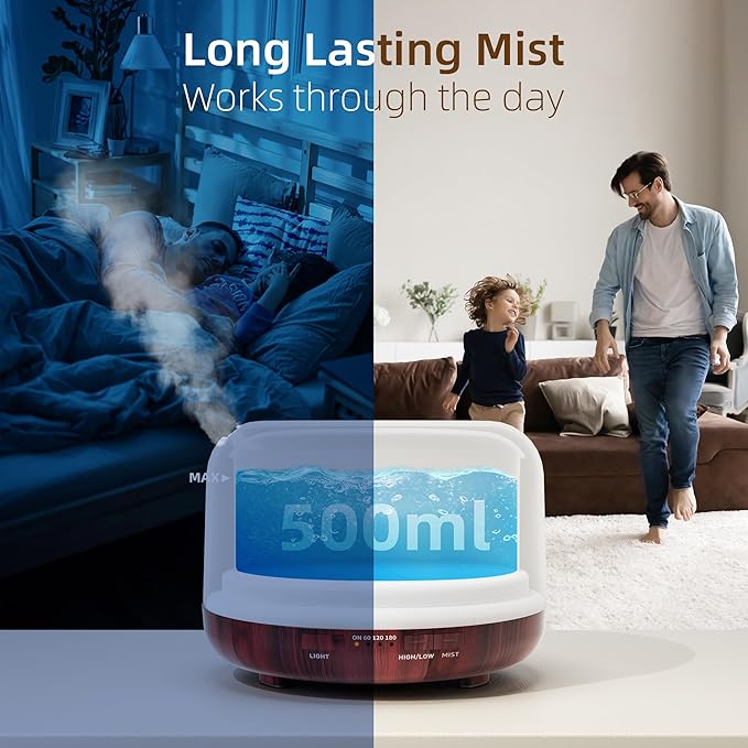 ASAKUKI Essential Oil Diffuser for Home, 500ml Aromatherapy Fragrant Oil - Image 2