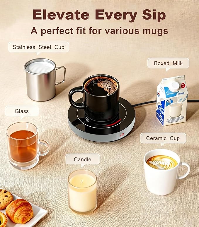 Kepwam Coffee Mug Warmer for Desk, 3-Temp Fast Heating Cup Warmer - Image 6