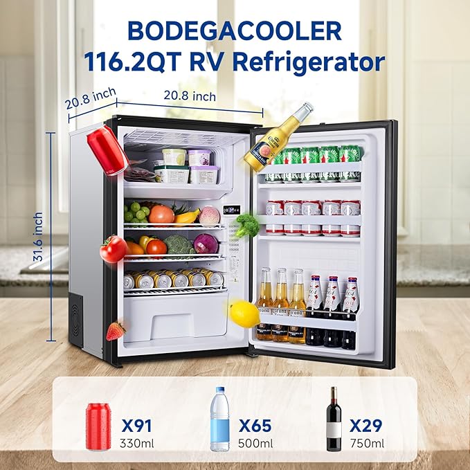 BODEGACOOLER 12 Volt Refrigerator, 116.2Quart RV Refrigerator - Image 2