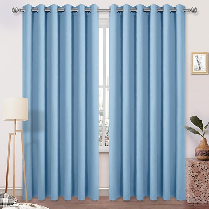 DWCN Thermal Blackout Curtains for Bedroom & Living Room, 84 Inch Long Drapes by DWCN