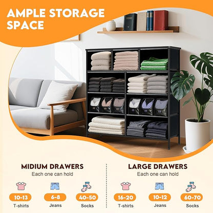 Curved Profile Dresser for Bedroom, Chest of Drawers, 9 Storage Drawers - Image 6
