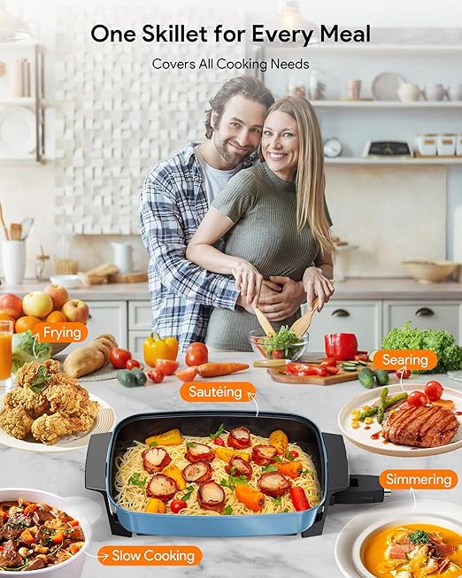 Nuwave Medley XL Digital Electric Skillet, Family Size Griddle w/Glass Lid - Image 6