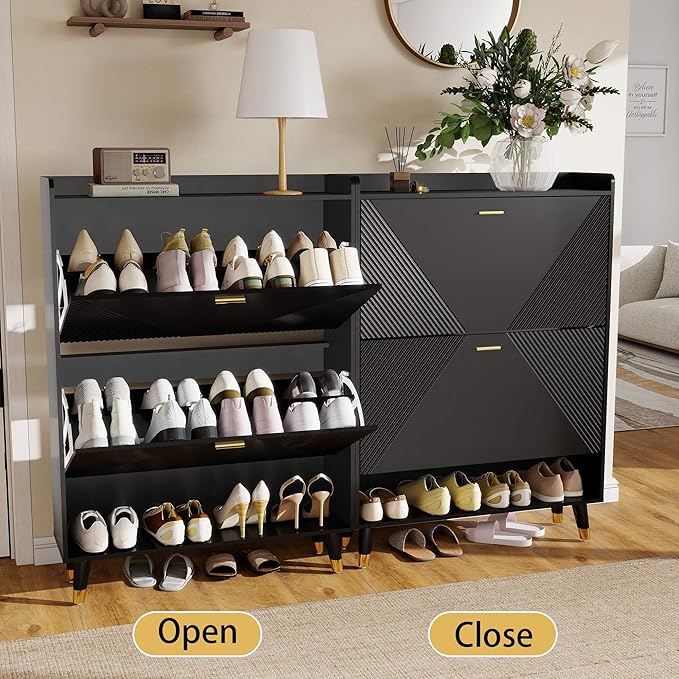 Shoe Cabinet Storage for Entryway, Shoe Organizer Cabinet Flip Drawers Narrow - Image 7