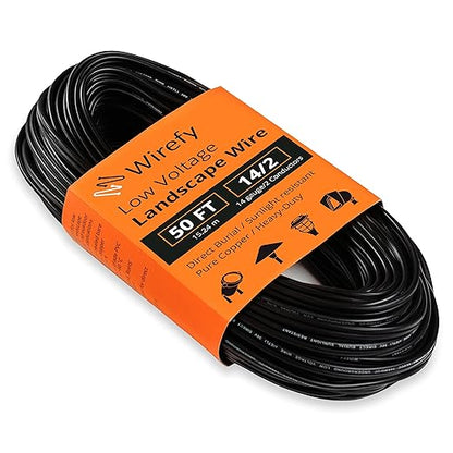 Wirefy 14/2 Low Voltage Landscape Wire 50 ft | Low Voltage Landscape Lighting by Wirefy