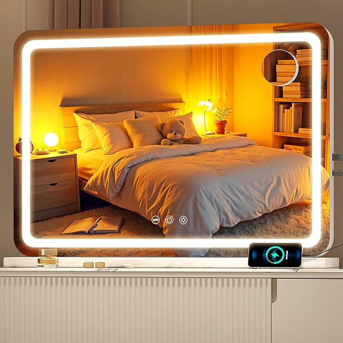 Vanity Mirror with Lights, Dimmable 3 Modes, Memory Function, Smart Touch by BatusoMirrors