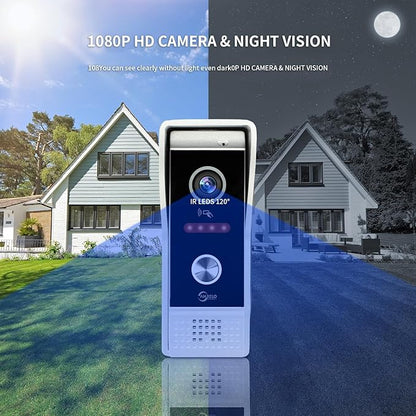 Video Doorbell Intercom System, 7 Inches Touch Screen Video Doorbell Door Phone - Image 4