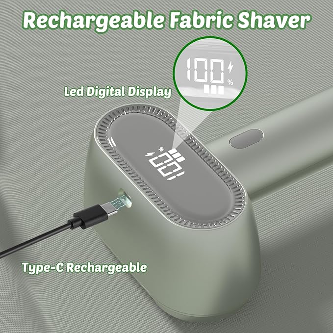 Tylasom Fabric Shaver, Rechargeable Double-Head Lint Remover, Electric Lint - Image 5
