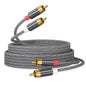 AGVEE 25ft RCA Cable, 2 RCA Male Thickened Six Claws Plug Stereo Auxiliary by AGVEE