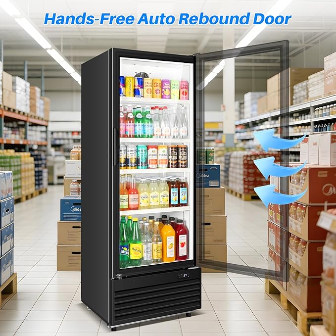 Commercial Beverage Refrigerator, 24.5" Glass Door Display Fridge, 15 Cu.Ft - Image 5