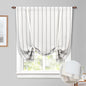 DriftAway Farmhouse Double Layer Linen Blackout Tie Up Curtains Thermal Insulated Vertical Striped Fully Lined Balloon Roman Shade Bathroom Window Adjustable Rod Pocket 45 Inch by 63 Inch Gray