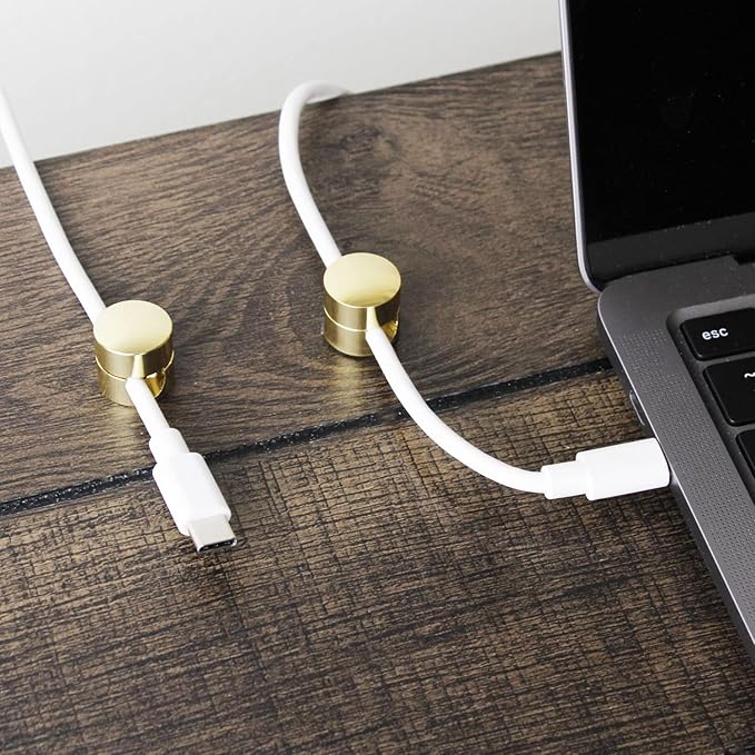 ICONIT Cable Anchors for Desk Organization Gold | Premium Aluminum Cord - Image 9