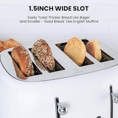 Roter Mond 4 Slice Toaster Retro Stainless Steel - Image 2