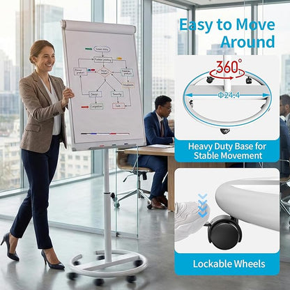 Mobile Dry Erase Board on Wheels 40 x 28 Inch-Magnetic Whiteboard Easel - Image 4