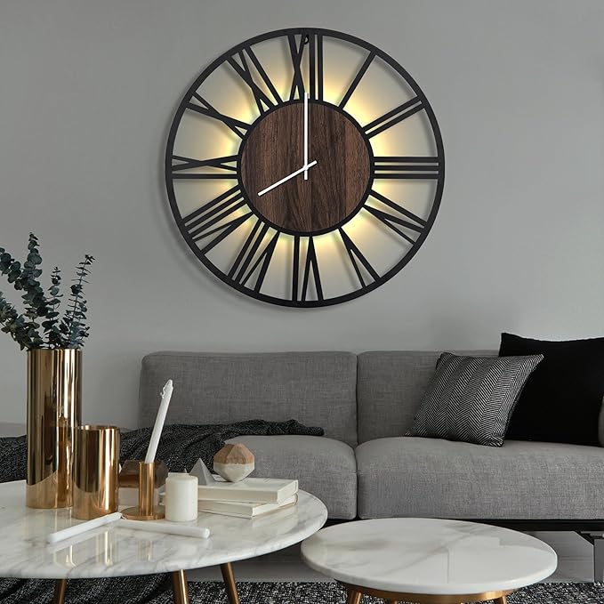 LEIKE Large Wall Clocks with Night Light Battery Operated, Silent Non Ticking - Image 8