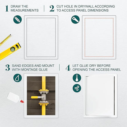 12" x 16" White Plastic Access Panel. Service Shaft Door Panel. Plumbing - Image 3