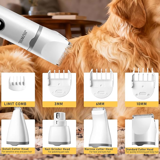 Dog Clippers for Grooming, 4 in 1 Dog Grooming Kit Hair Clipper - Image 4