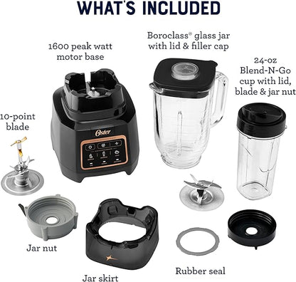 Oster Extreme Mix Blender, 64oz Glass Jar, 3 iBlend Preset Functions, 1600-Watts - Image 7