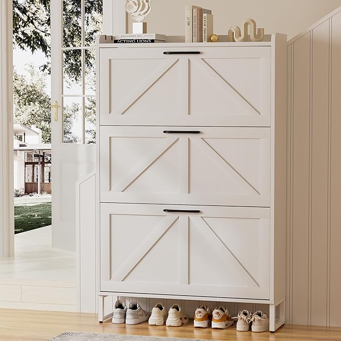 EOYUTLLY Shoe Cabinet Storage for Entryway, Narrow Shoe Rack - Image 6
