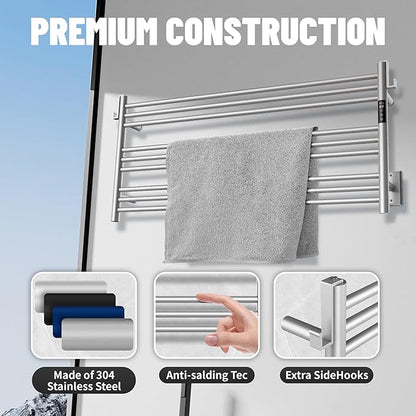 K&KALONZO Towel Warmer for Bathroom, Wall-Mounted 9-Bar Heated Towel Rack - Image 7