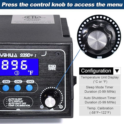YIHUA 939D+ I Soldering Station, 75 Watt Equivalent - Image 2